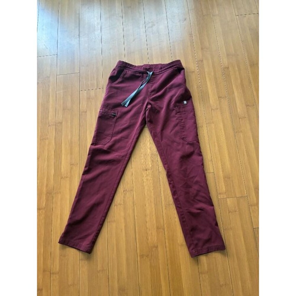 Figs Yola skinny scrub pants burgundy women's XS